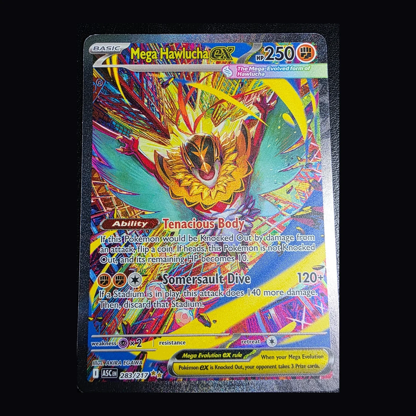 Referentieafbeelding Mega Hawlucha ex 283/217 uit Ascended Heroes Holo Near Mint + conditie Pokémon kaart productfoto