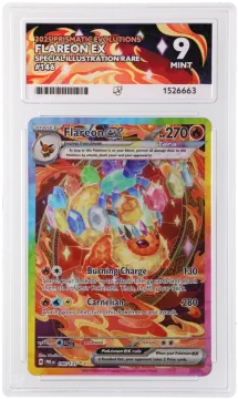 Referentieafbeelding Flareon ex 146/131 uit Prismatic Evolutions Holo Mint conditie Pokémon kaart productfoto