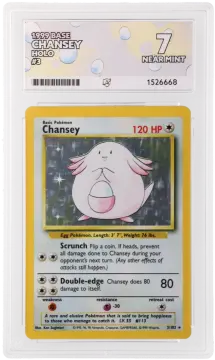 Referentieafbeelding Chansey 3/102 uit Base Set Holo Near Mint conditie Pokémon kaart productfoto