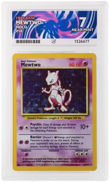 Referentieafbeelding Mewtwo 10/102 uit Base Set Holo Near Mint conditie Pokémon kaart productfoto