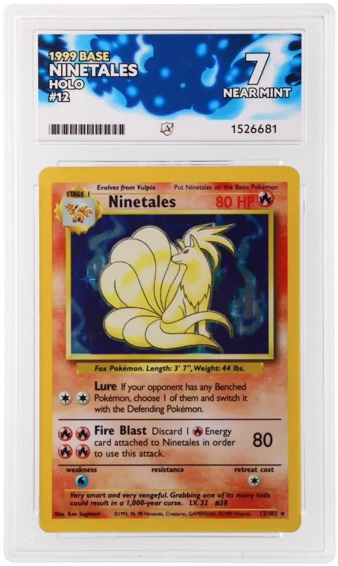 Referentieafbeelding Ninetales 12/102 uit Base Set Holo Near Mint conditie Pokémon kaart productfoto NM 2/2