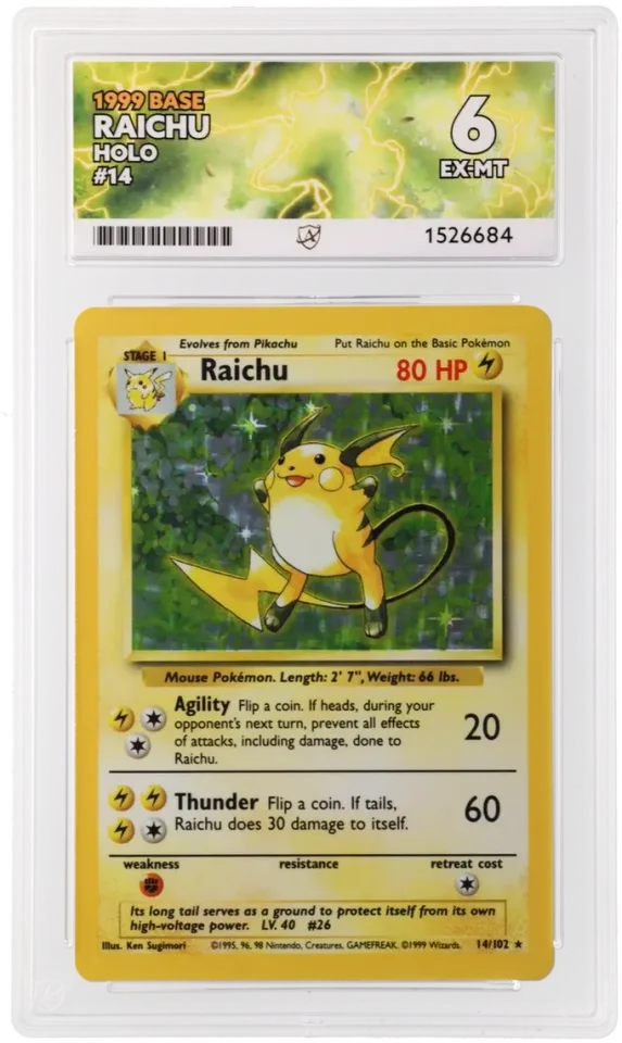Raichu #14 uit Base Set Excellent + conditie productfoto