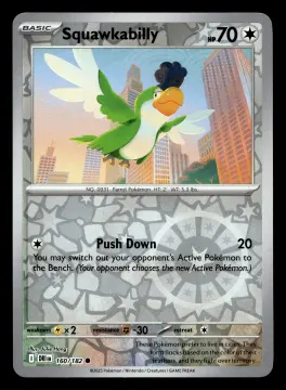 Voorkant Squawkabilly 160/182 uit Destined Rivals Common Near Mint conditie Pokémon kaart productfoto