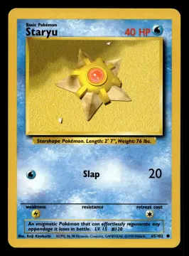 Voorkant Staryu 65/102 uit Base Set Common Near Mint - conditie Pokémon kaart productfoto NM- 2/2