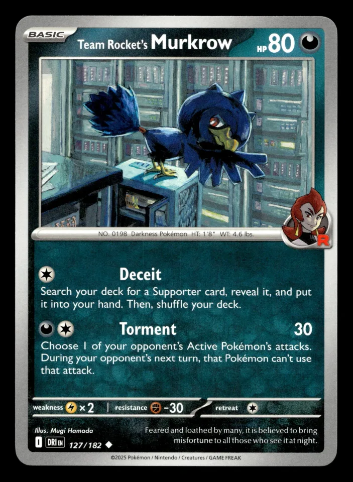 Team Rocket's Murkrow #127 uit Destined Rivals Uncommon Near Mint conditie productfoto