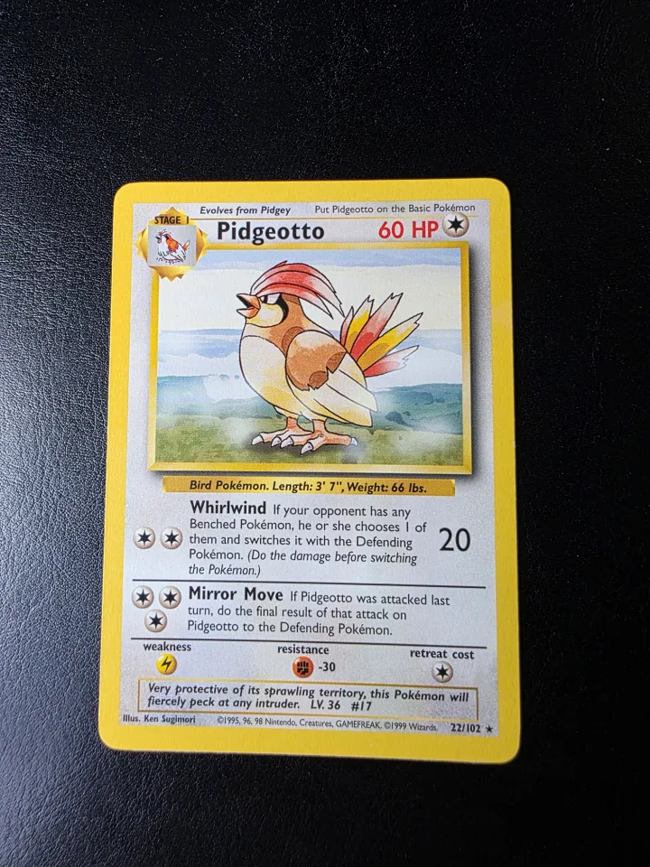 Pidgeotto #22 uit Base Set Rare Near Mint - conditie productfoto