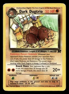 Voorkant Dark Dugtrio 23/82 uit Team Rocket Rare Played conditie Pokémon kaart productfoto