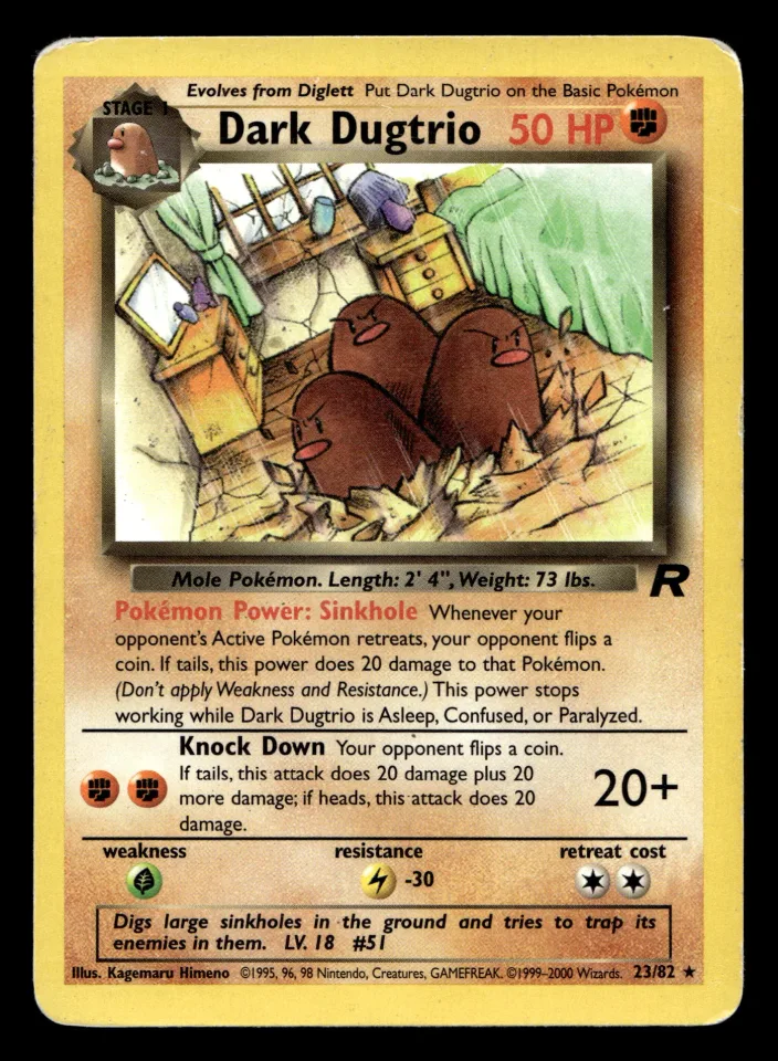 Dark Dugtrio #23 uit Team Rocket Rare Played conditie productfoto