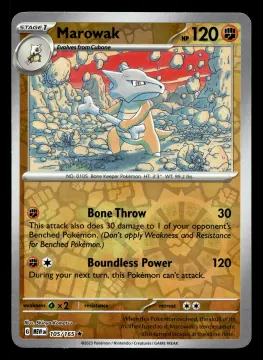Voorkant Marowak 105/165 uit 151 Rare Near Mint conditie Pokémon kaart productfoto