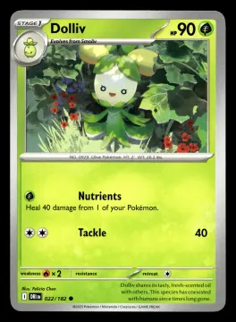 Voorkant Dolliv 22/182 uit Destined Rivals Common Near Mint conditie Pokémon kaart productfoto