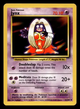 Voorkant Jynx 31/102 uit Base Set Uncommon Near Mint - conditie Pokémon kaart productfoto NM- 1