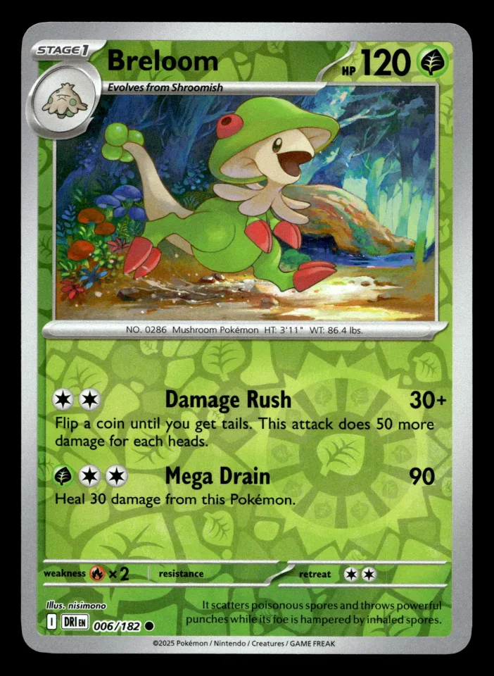 Breloom #6 uit Destined Rivals Common Near Mint conditie productfoto