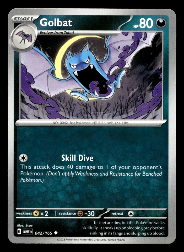 Golbat #42 uit 151 Uncommon Near Mint conditie productfoto