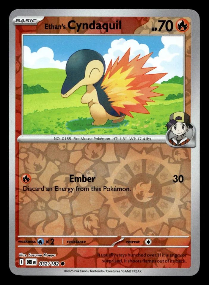 Ethan's Cyndaquil #32 uit Destined Rivals Common Near Mint conditie productfoto