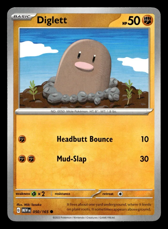 Diglett #50 uit 151 Common Near Mint conditie productfoto