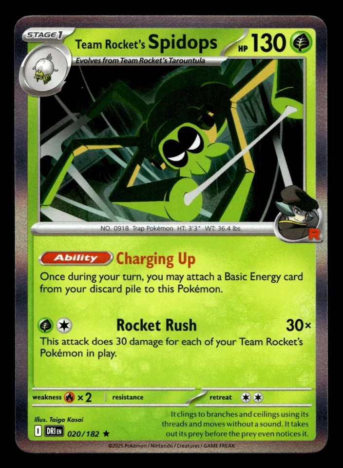 Team Rocket's Spidops #20 uit Destined Rivals Rare Near Mint conditie productfoto