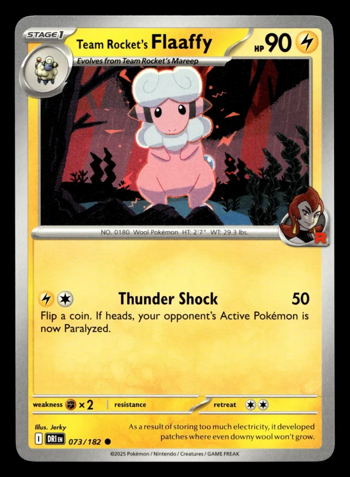 Team Rocket's Flaaffy #73 uit Destined Rivals Common Near Mint conditie productfoto