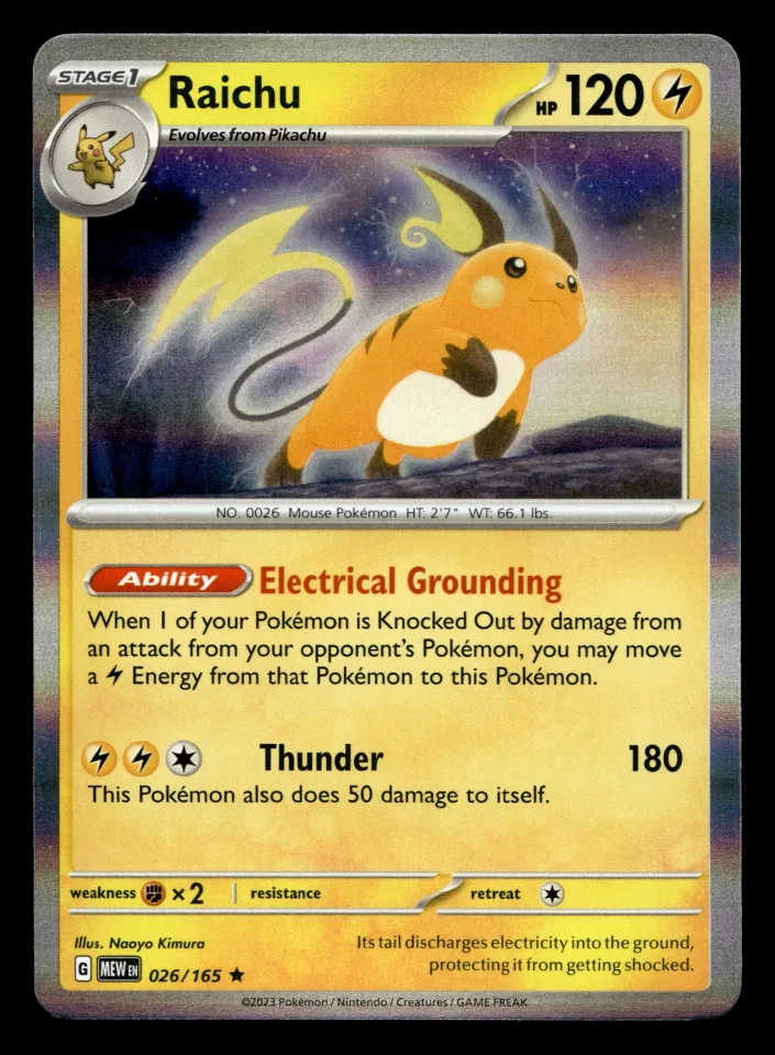 Raichu #26 uit 151 Rare Near Mint conditie productfoto