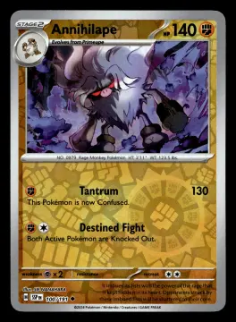 Voorkant Annihilape 100/191 uit Surging Sparks Uncommon Near Mint conditie Pokémon kaart productfoto