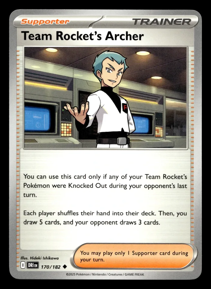 Team Rocket's Archer #170 uit Destined Rivals Uncommon Near Mint conditie productfoto