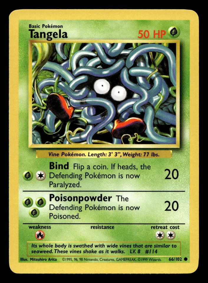 Tangela #66 uit Base Set Common Excellent + conditie productfoto