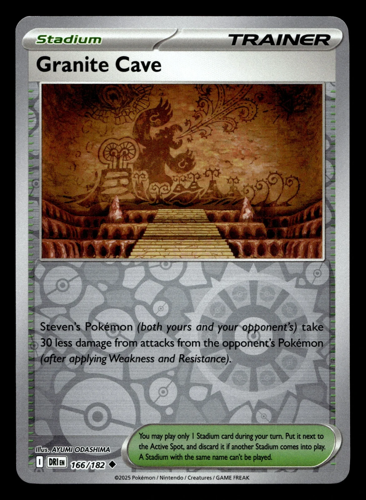 Voorkant Granite Cave 166/182 uit Destined Rivals Uncommon Near Mint conditie Pokémon kaart productfoto