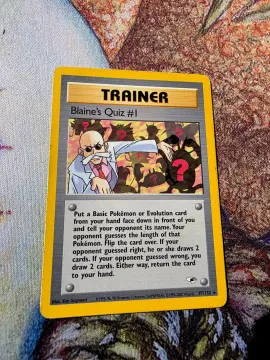 Referentieafbeelding Blaine's Quiz #1 97/132 uit Gym Heroes Rare Good conditie Pokémon kaart productfoto