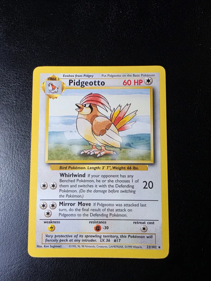 Pidgeotto #22 uit Base Set Rare Excellent + conditie productfoto