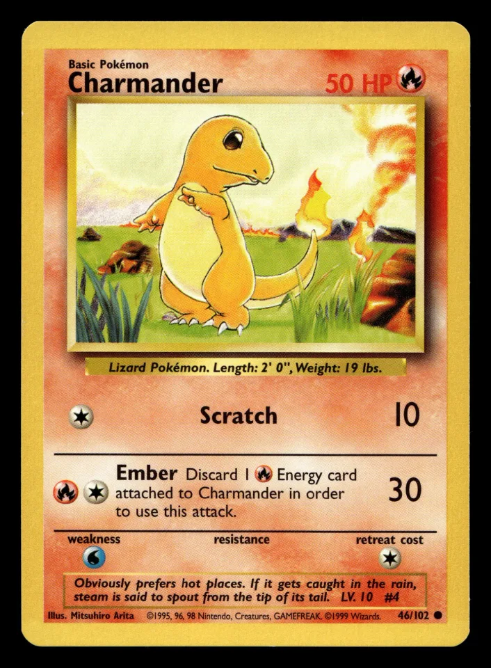 Charmander #46 uit Base Set Common Near Mint - conditie productfoto