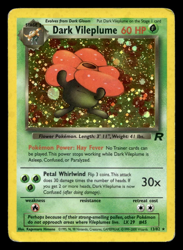 Dark Vileplume #13 uit Team Rocket Rare Holo Poor conditie productfoto