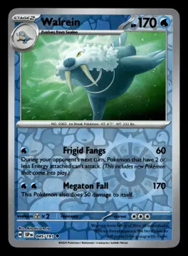 Voorkant Walrein 45/191 uit Surging Sparks Uncommon Near Mint conditie Pokémon kaart productfoto