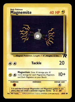 Voorkant Magnemite 60/82 uit Team Rocket Common Good conditie Pokémon kaart productfoto