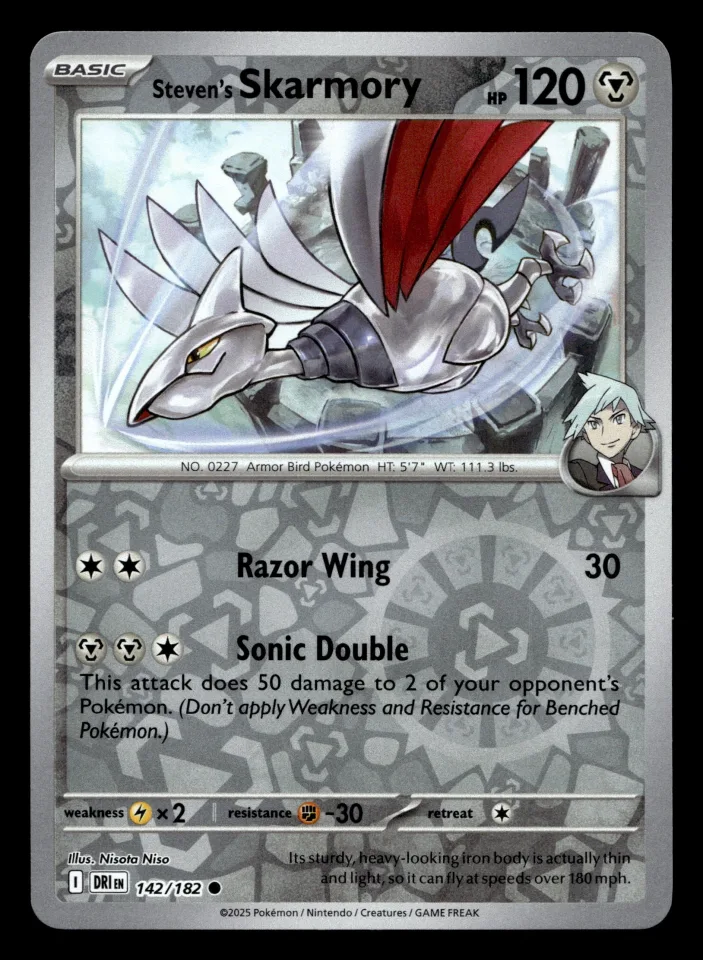 Steven's Skarmory #142 uit Destined Rivals Common Near Mint conditie productfoto