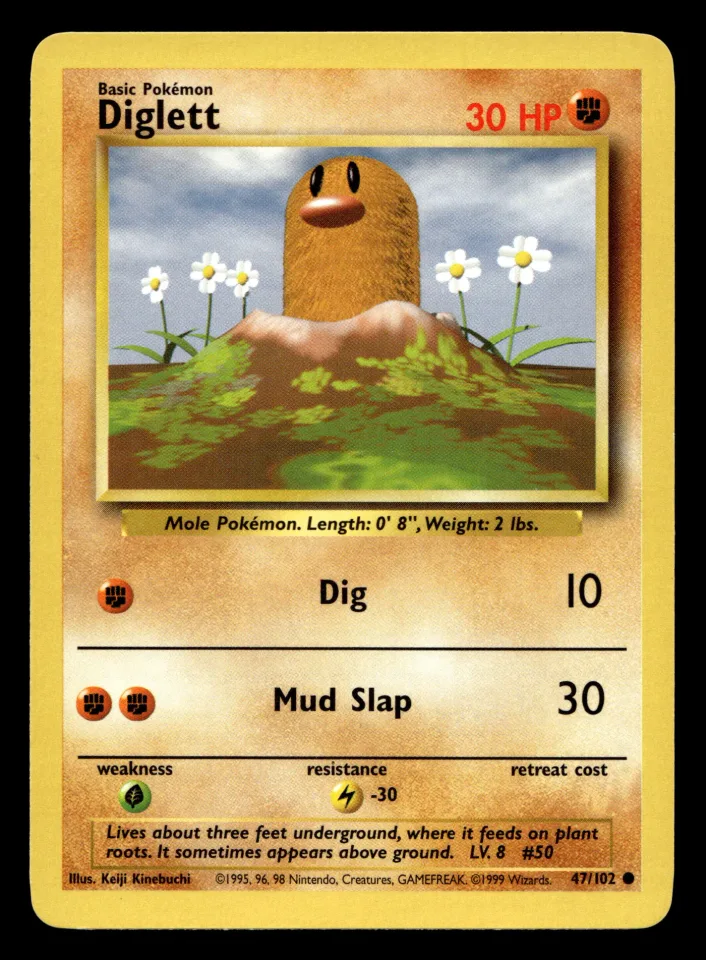 Diglett #47 uit Base Set Common Near Mint - conditie productfoto