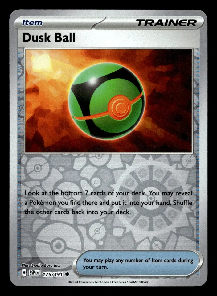 Dusk Ball #175 uit Surging Sparks Uncommon Near Mint conditie productfoto