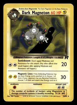 Voorkant Dark Magneton 28/82 uit Team Rocket Rare Light Played conditie Pokémon kaart productfoto
