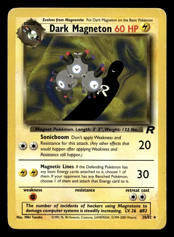 Dark Magneton #28 uit Team Rocket Rare Light Played conditie productfoto