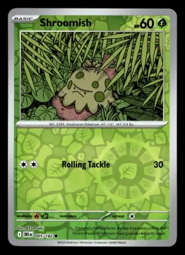 Voorkant Shroomish 5/182 uit Destined Rivals Common Near Mint conditie Pokémon kaart productfoto