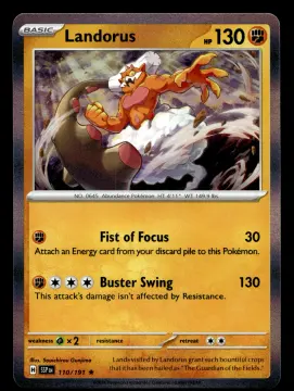 Voorkant Landorus 110/191 uit Surging Sparks Rare Near Mint conditie Pokémon kaart productfoto