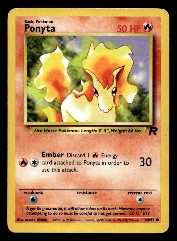 Ponyta #64 uit Team Rocket Common Good conditie productfoto