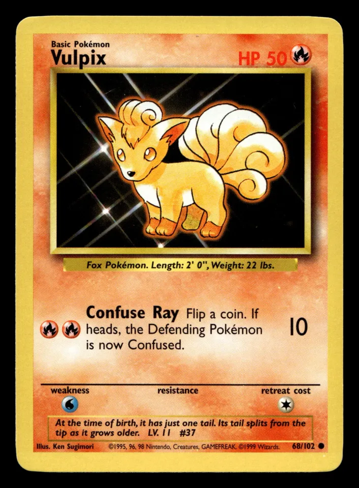 Vulpix #68 uit Base Set Common Near Mint - conditie productfoto