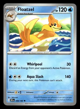 Voorkant Floatzel 58/182 uit Destined Rivals Uncommon Near Mint conditie Pokémon kaart productfoto