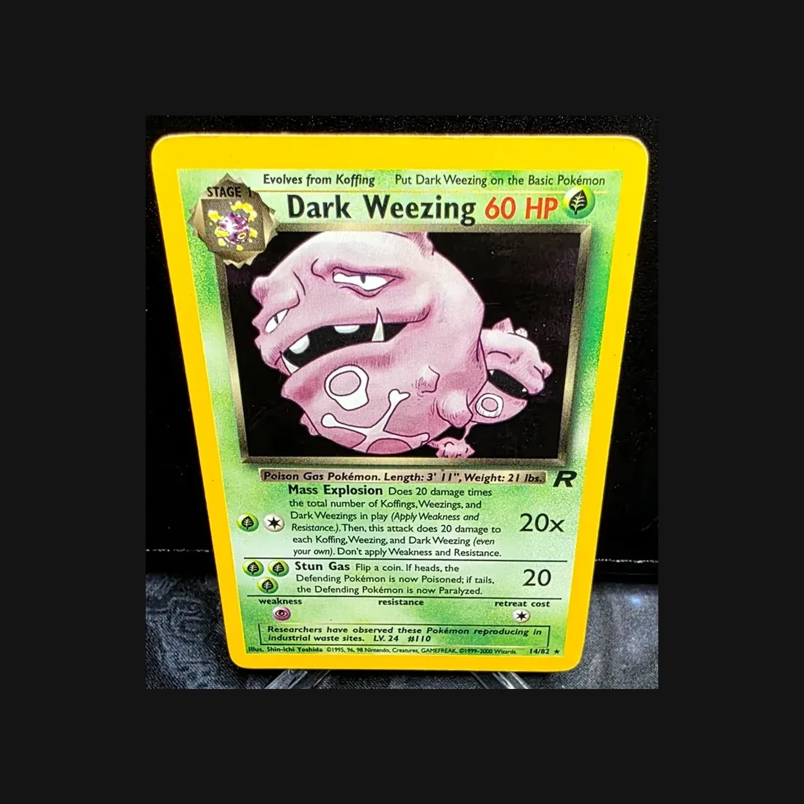 Referentieafbeelding Dark Weezing 14/82 uit Team Rocket Rare Holo Good conditie Pokémon kaart productfoto
