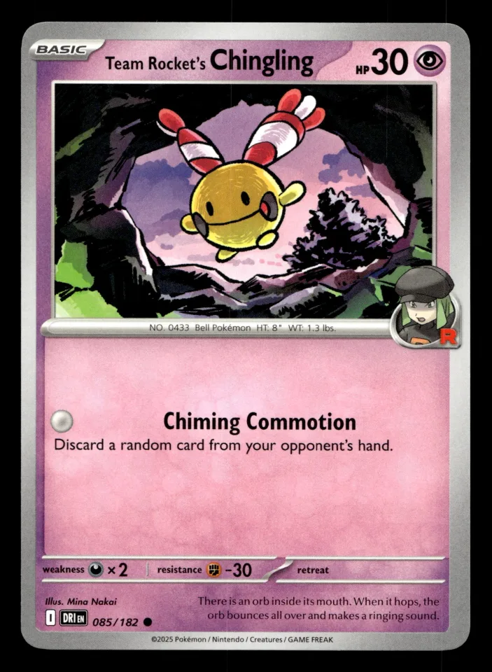 Team Rocket's Chingling #85 uit Destined Rivals Common Near Mint conditie productfoto