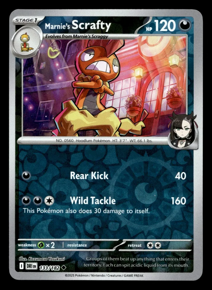 Marnie's Scrafty #133 uit Destined Rivals Uncommon Near Mint conditie productfoto