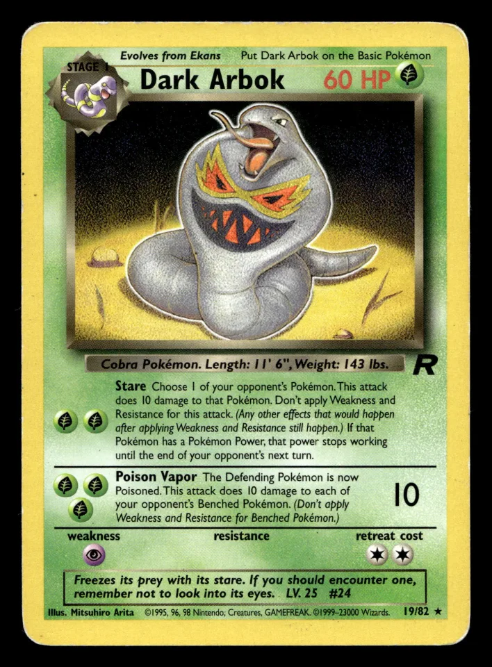 Dark Arbok #19 uit Team Rocket Rare Light Played conditie productfoto