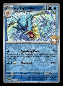 Voorkant Misty's Gyarados 49/182 uit Destined Rivals Rare Near Mint conditie Pokémon kaart productfoto