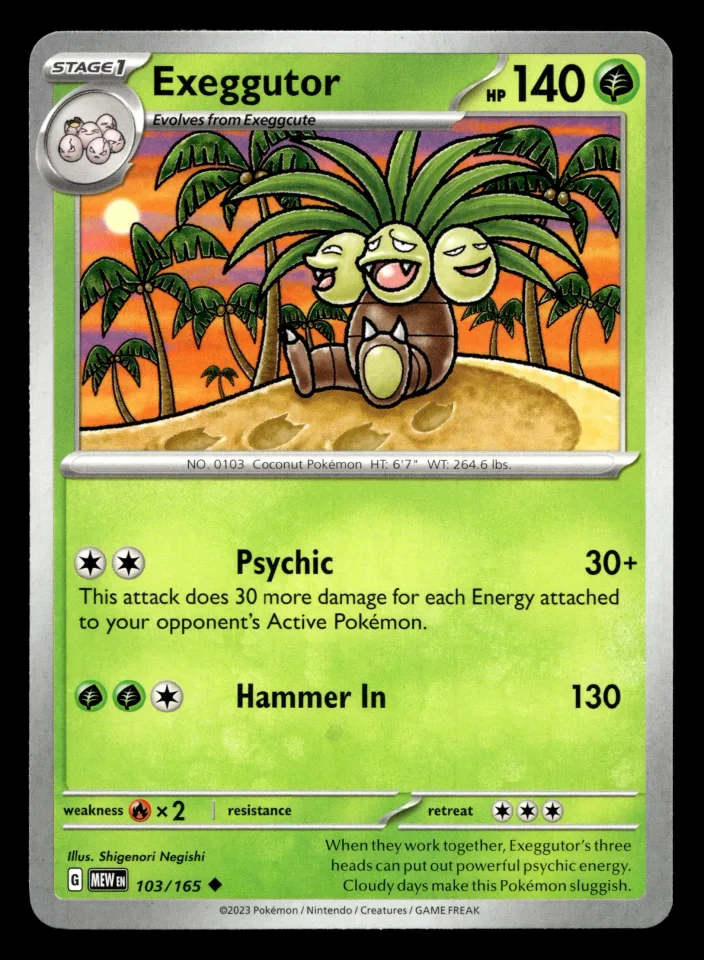 Exeggutor #103 uit 151 Uncommon Near Mint conditie productfoto