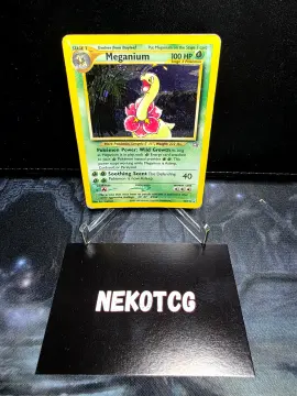 Referentieafbeelding Meganium 11/111 uit Neo Genesis Rare Holo Played conditie Pokémon kaart productfoto