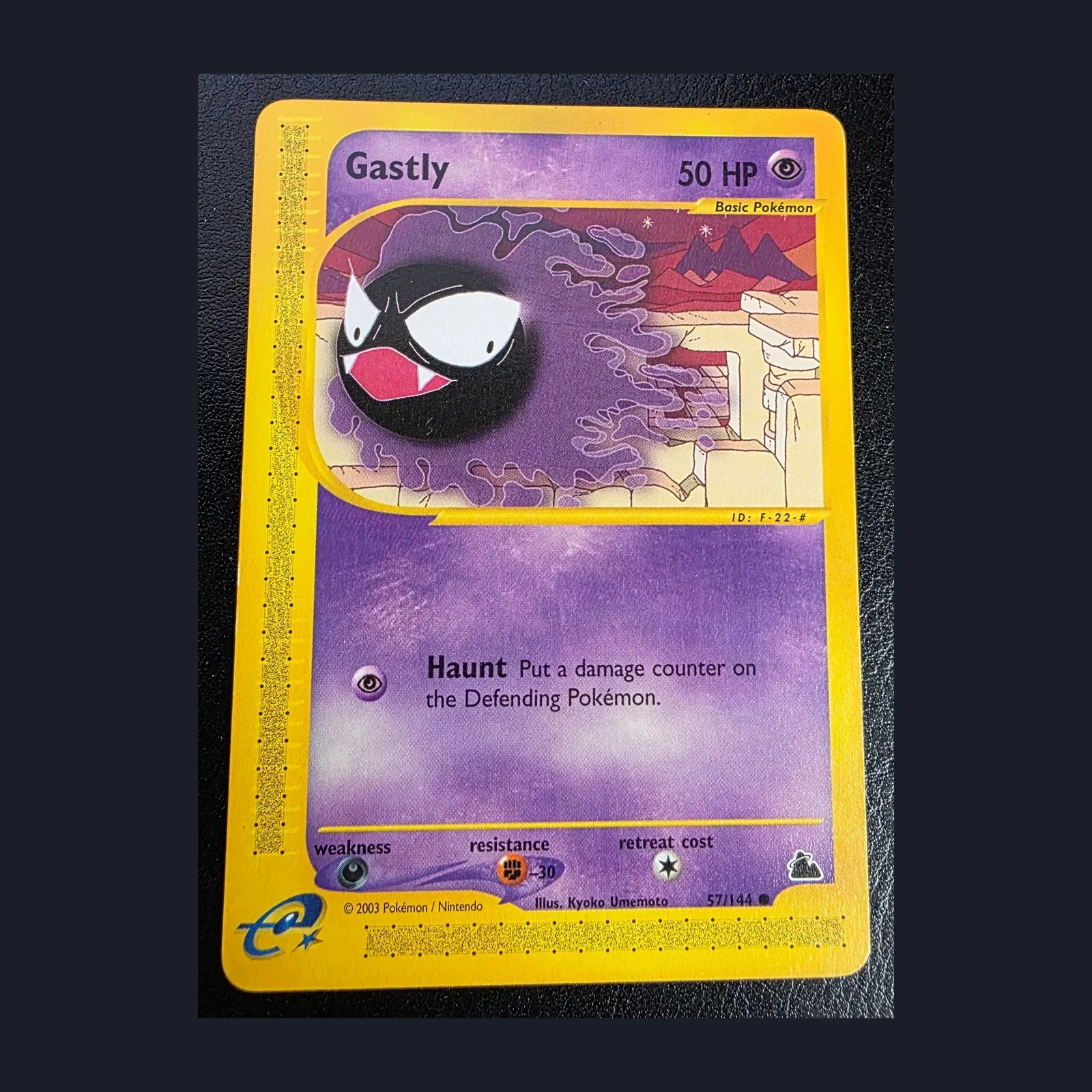 Referentieafbeelding Gastly 57/144 uit Skyridge Common Near Mint conditie Pokémon kaart productfoto